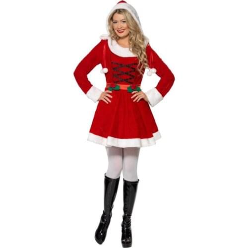 Christmas Cosplay Costumes for Women 2021 New Santa Claus High Waist Lacing Hijab Dresses Comfortable Stage Performance Clothing