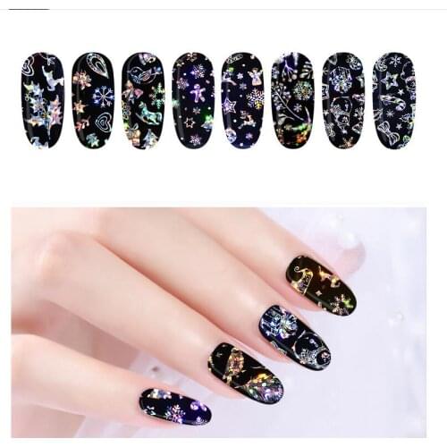 Christmas Starry Sky Sublimation Stickers Christmas Snowflake Stickers 4 Mixed Christmas Starry Star Nail Stickers T1609