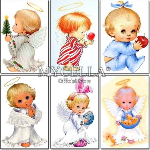 Cartoon Angel Diy Diamond Embroidery Sleeping Baby Full Square Drill Diamond Painting Cross Stitch 5d Diamond Mosaic Kits
