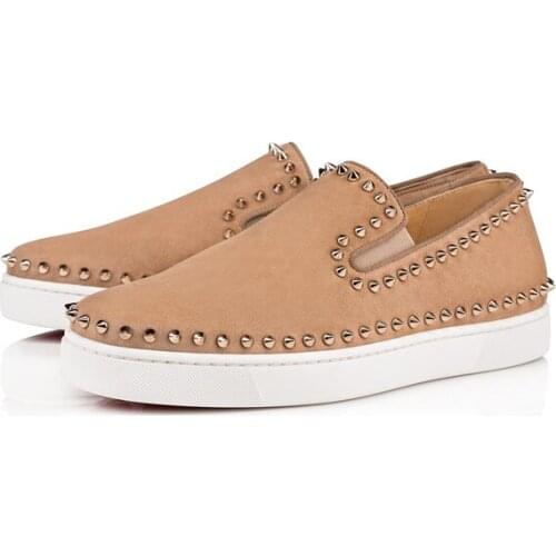 Scarpe Uomo Faux Suede Daily Casual Shoes Men Silver Stone Studded Thick Rubber Sole Platform Flats Slip On Male Rivet Loafers