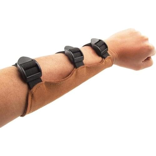 Three-band Archery Arm Protection Guard Bow Safety Protective Gear Leather 3 Straps for Hunting Outdoor Sports Safety