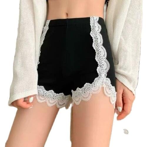 Seamless Underwear Shorts Women Soft Cotton Safety Short Pants Female Sexy Lace Black Boxers Women Plus Size Boyshort Panties
