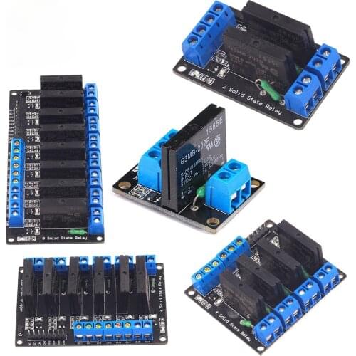 5V 12V 24V Solid State Relay 5V Module 1 2 4 6 8 Way 5V12v24v High and Low Trigger 250v2a DC 8 Way DC control AC