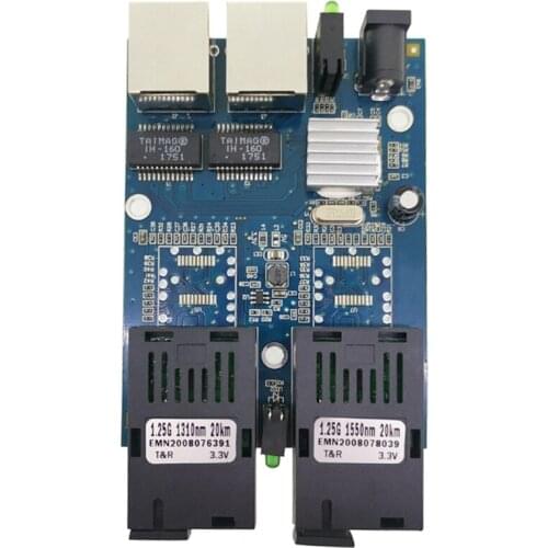 Fiber 2G2E Gigabit 1000M Ethernet Fiber Switch 2RJ45 UTP 2 SC 1.25G Fiber Optical Media Converter US Plug