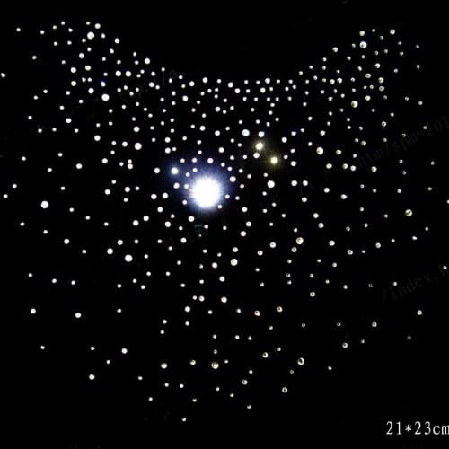 10Pc/Lot Shining Star Necklace Design DIY Hotfix Rhinestone, Heat Transfer Design Iron On Motifs Spatches, Wholesale