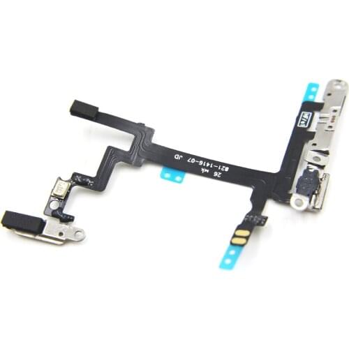 10pcs/lot Brand New Original OEM Power On Off Button Flex & Volume Button Switch Flex Cable for iPhone 5s 5G With Metal Bracket
