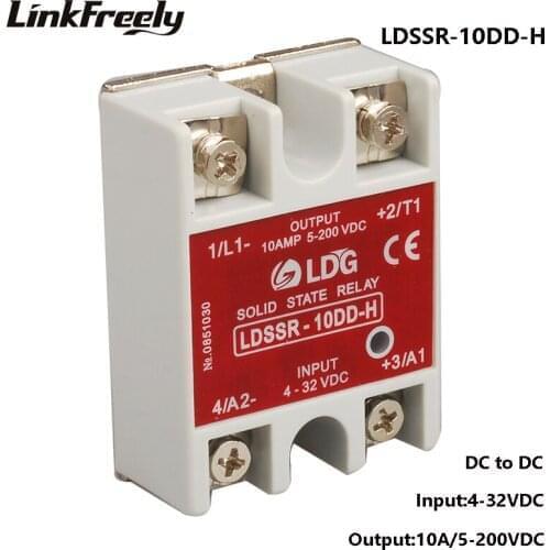 SSR-10DD-H/25DD-H/40DD-H 10pcs 1 Phase Solid State Relay SSR DC DC In5V 12V 24VDC Out5-200VDC Electrical Power Relay 10A 25A 40A