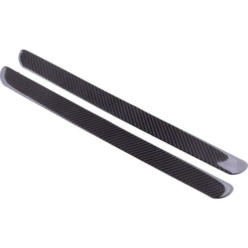 2Pcs/Set Universal Car Middle Size Black Carbon Fiber Car Scuff Plate Door Sill Cover Panel Step Protector Guard