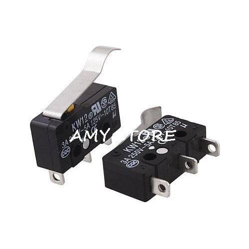 2pcs R Lever Type 3 Terminals Mini Limit Micro Switches KW12