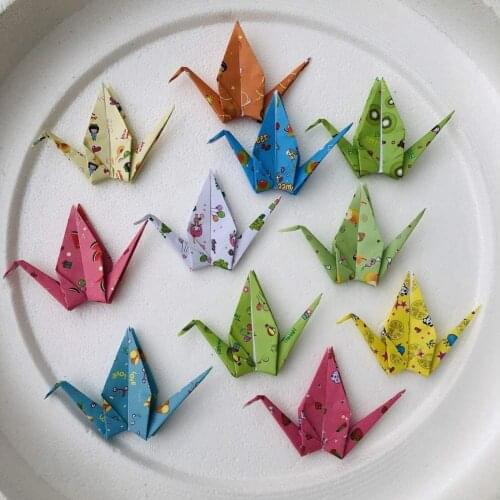 50Pcs 15CM Permade Origami Paper Cranes Fold Origami Cranes Handmade DIY Bird Garlands for Wedding Party Favor Birthday