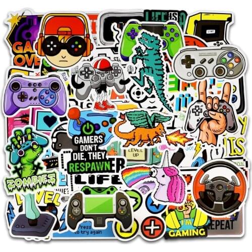 50PCS Graffiti Stickers For Nostalgic Games Laptop Bottle Bicycle Skateboard Car Luggage Sticker Anime Decal Sticker Toys F4