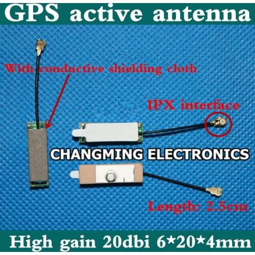 6*20*4mm GPS active antenna gain 20dbi Standing wave 1.19 With the filter high signal(working 100% Free Shipping)5PCS