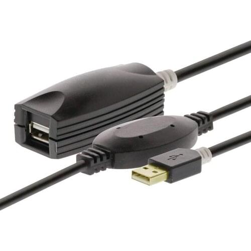 Active USB 2.0 extension cable 20M with booster USB 2.0 male to female cord extension with built-in booster