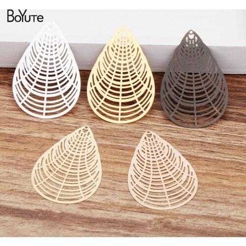BoYuTe (20 Pieces/Lot) 34*50MM Metal Brass Hollow out Water Drop Pendant Sheet Diy Hand Made Jewelry Materials Wholesale