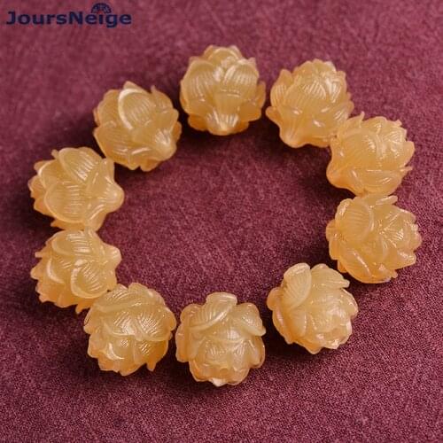 Wholesale Natural Horn Bracelets Claw Hand Carved Lotus Buddha Beads Hand String Rosary Tibetan Style Bracelet DIY Jewelry