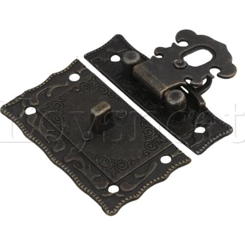5x Bronze Zinc Alloy Decorative Latch Lock Catch for Jewelry Box 51x43mm