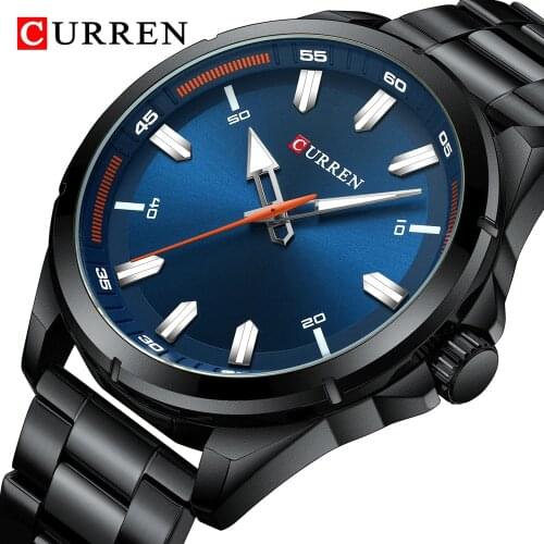 2021 Luxury Brand CURREN Mens Watch Fashion Blue Watches Men Quartz Watch for Mens Military Sports WristWatch Relogio Masculino