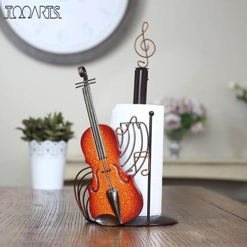 Tooarts Violin Roll Paper Towel Holder Iron Paper Holder Bath Tissue Toilet Organizer Kitchen Paper Holder Home Decoration