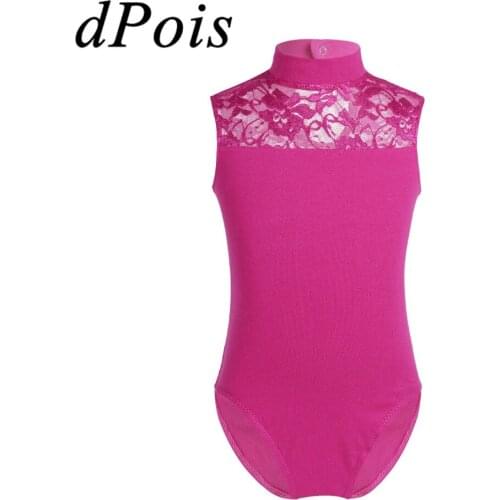 Children Gym Bodysuit Swimsuit Lace Back Ballet Dance Dress Gymnastics Tank Leotard Skirt Jumpsuit Ballerina Stage Show Costume