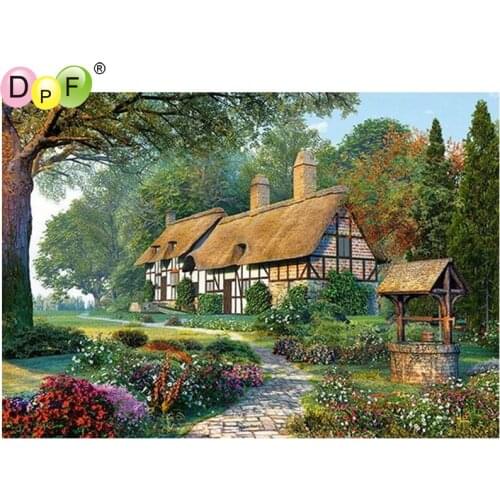 DPF DIY Forest cabin 5D home decor diamond embroidery wall painting crafts diamond mosaic square diamond painting cross stitch
