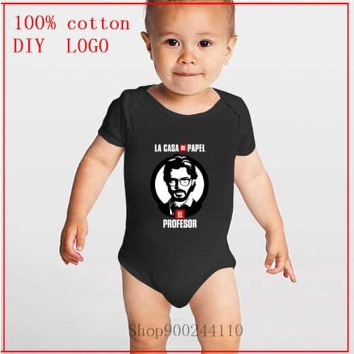 El Profesor Money Heist Bella Ciao La Casa de Papel printed Baby Bodysuits Newborn Children Clothing Fashion Girls Boy Clothes