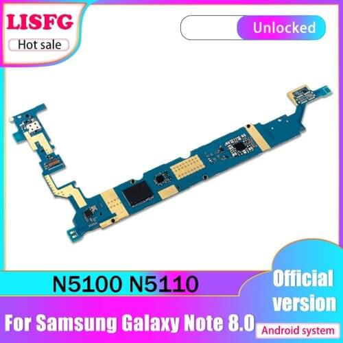 Original Unlocked For Samsung Galaxy Note 8.0 N5100 N5110 Motherboard Europe Version main Logic Board with chips Android System