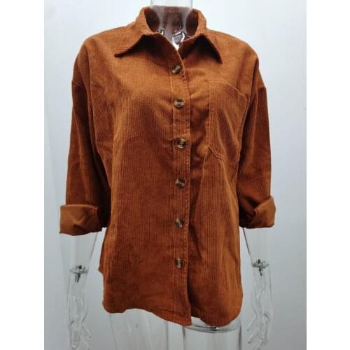 Женские вельветовые рубашки Hallolilla China At AliExpress