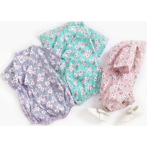 Kimono baby clothes japanese style kids clothes girls romper retro bathrobe uniform clothes infants pajamas floral Costume