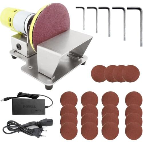 KKmoon Electric Rotary Polisher Table Disc Sander Adjustable 7 Variable Speed 20 Pieces Sanding Discs for Polishing Grinding