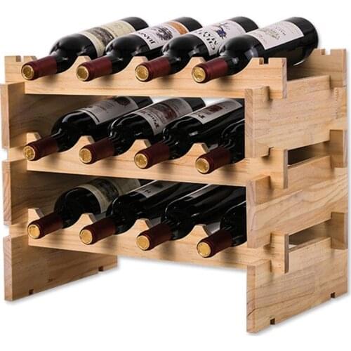 Classical wooden Wine Bottles Holder Wine Storage Rack Stand Storage Rack Bar Drinking Display Shelf Free combination DIY