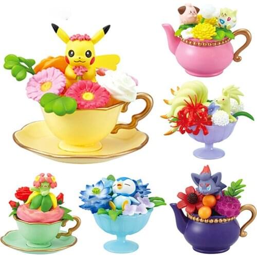 Floral Cup Collection 2 Series Ninetales Bellossom Piplup Action Figure Toy Cute Pokemones Room Decoration Lovely Gifts for Kids