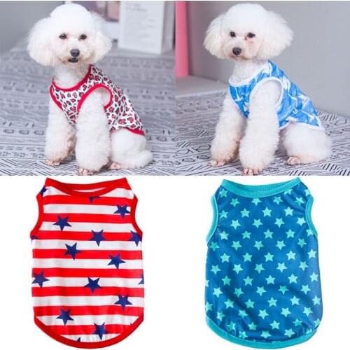 Summer Fashion Dog Vest Cotton Print Dog Thin Section Vest Yorkshire Yorkie Clothes Puppy Clothing Small Pet Apparel Outfit