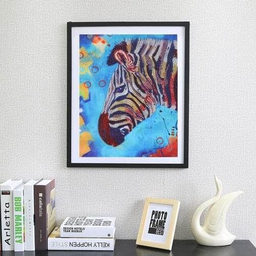 Diamond Embroidery Crystal Mosaic Cartoon Zebra Special Shaped Diamond Painting Horse Animal Series Picture Kid Diamond Art Gift