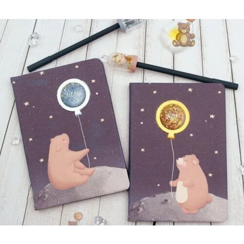 Lovely Cartoon Bear Night Dream Notebook Set Night Dream Gel Pen Gift Box Package Office Stationery Toy Bear Notepad