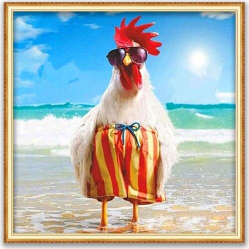 Animal Chicken DIY Cross Stitch 11CT Embroidery Kits Needlework Craft Set Cotton Thread Printed Canvas Home Decoration Design