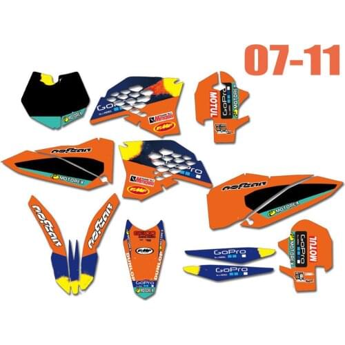 Motorcycle Sticker Decals Graphic Kit for KTM 125 250 300 350 400 450 SXF SX-F SX 2007-2010 EXC EXC-F 2008 2009 2012 2011 2010