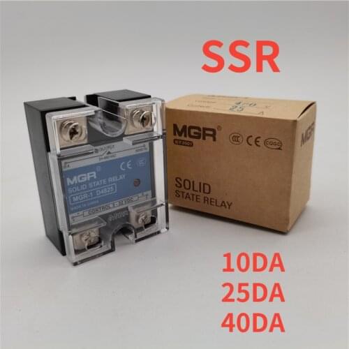1pcs SSR MGR-1 D4810 D4825 D4840 Single Phase DC Control DC Heat Sink 3-32VDC To 220VDC 600V 10A 25A 40A DD Solid State Relay