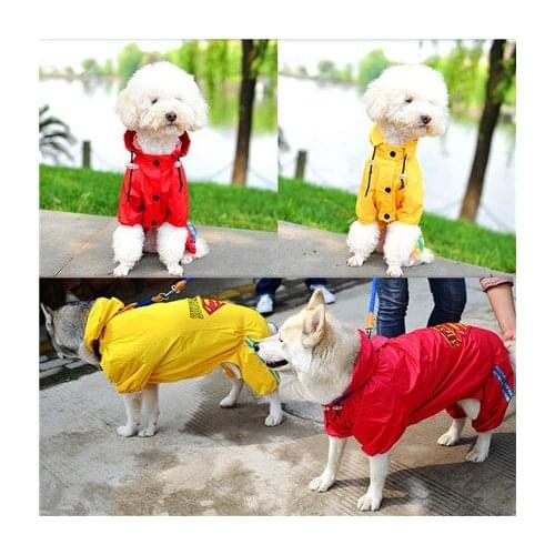 S-7XL raincoat clothes rain cover water Jackets Coat Large dogs Waterproof fabri Medium big pets rainwear Hoody poncho