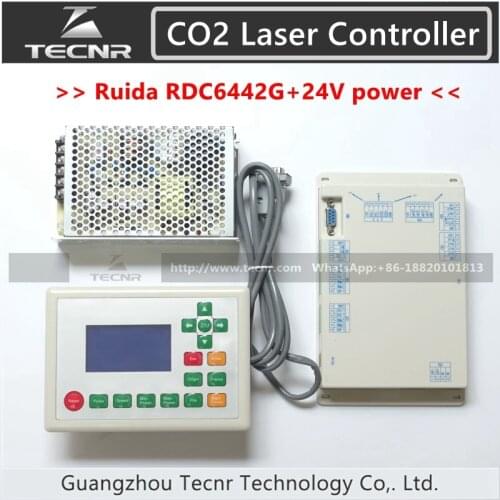 RUIDA RDC6442G CO2 Laser Control System 4 axis DSP controller and Meanwell 24V 3.2A 75W switch power supply