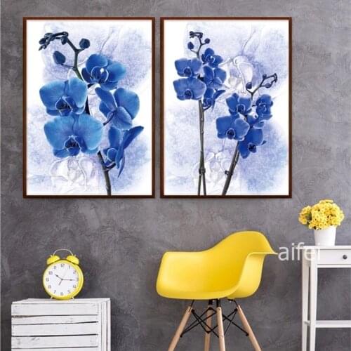 Nordic Violet Canvas Painting Blue Flowers Plant Posters and Prints Home Decoration Modular Wall Pictures for Living Room Decor