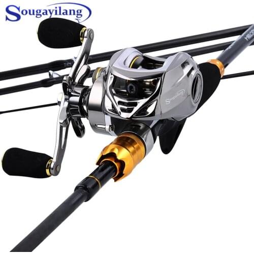 Sougayilang 1.8-2.1m Fishing Rod and Baitcasting Reel Combo 6.3:1 High Speed Fishing Reel and Rod Set Ultralight Fishing Tackle