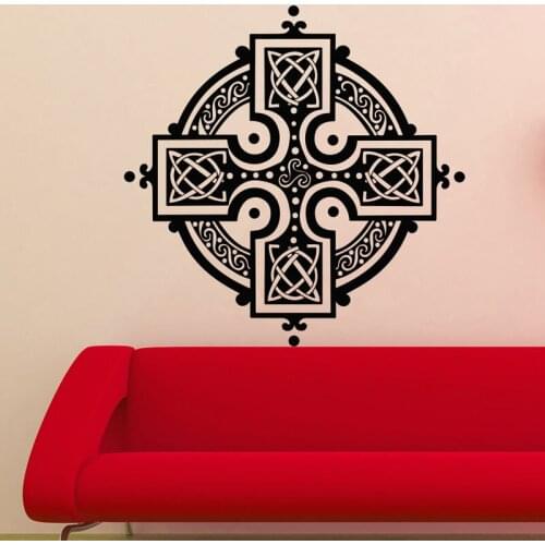WJWY Mandalas Pattern Wall Decals Cross Hippie Vinyl Art Wall Stickers Waterproof Removable Sticker For Living Room Bedroom