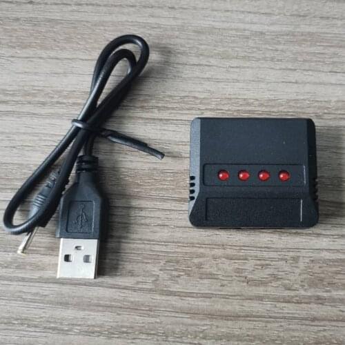 RC Drone Helicopter Charger Spare Part 3.7V Battery Charger 4 in 1 Charger Box Balance Charger with USB Charger Cable Accessory