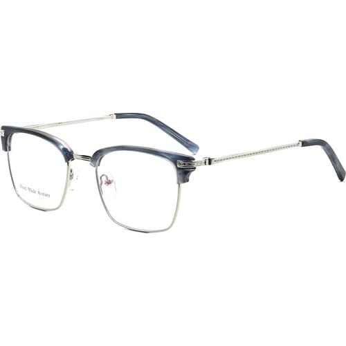 Women square glasses frames men business eyeglass frame Retro Vintage Half rim Spectacles acetate metal eyeglasses frame