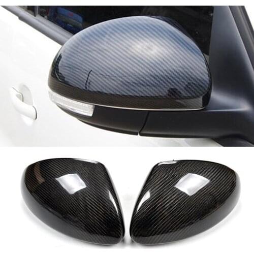 1Pair For Tiguan Sharan For Skoda Yeti Carbon Fiber Outside Rearview Mirror Cover Lid Side Mirror Housing Shell