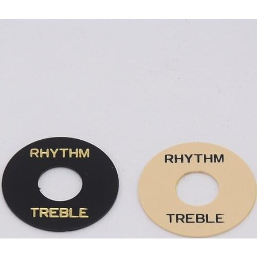 1 PieceElectric Guitar Pickup Toggle Switch Rhythm / Treble Surround Ring Plate Ivory Black