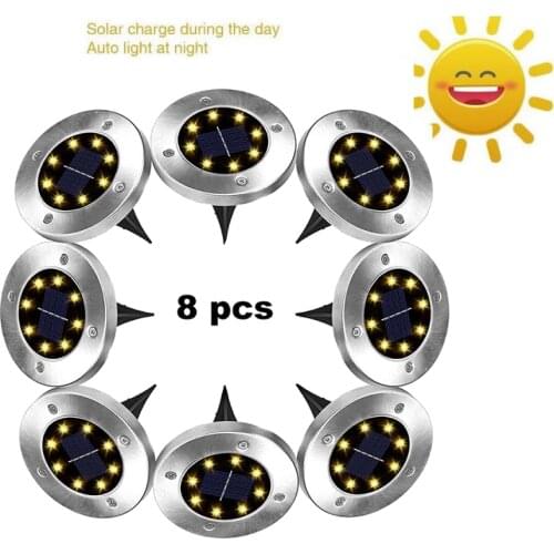 2-8pcs 8 led Solar Power Buried Light Under Ground Lamp Outdoor Path Garden Decking Floor Light Wall NEW HOT Purchasing wholesal