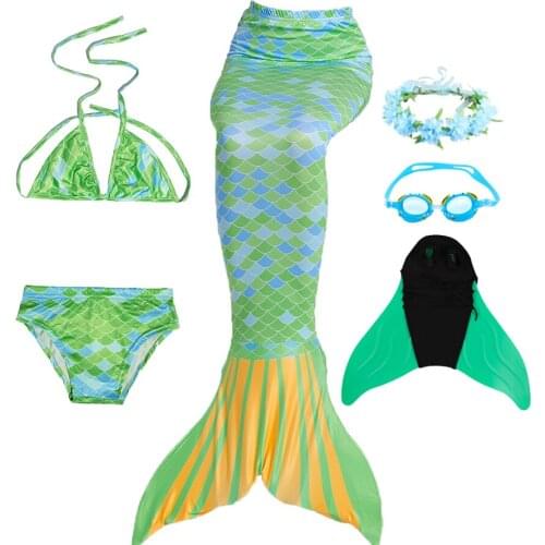 2021 Summer Girl Mermaid Swimsuit Suit Mermaid Bikini Kids Beach Vacation Summer Party Costume Mermaid Tail 3-10 Years