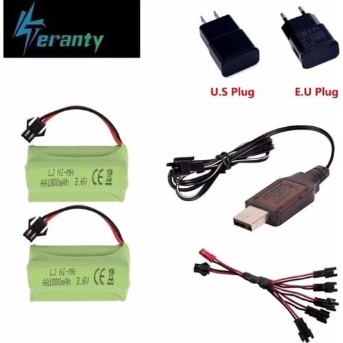 3.6v 1800mAh Battery + Charger For RC Cars Robots Tanks Train Gun Boats Aa NiMH Battery 700mah 3.6v Rechargeable Battery Pack