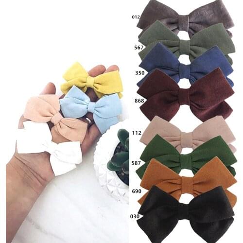 4 PCS Baby Girls Sweet Hair Bow Clips Linen Cotton Fabric Hair bows Barrettes Kids Hairbow Hairgrips Hair Accessories